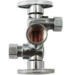 PlumbPak K2901DHLF Dual Shut Off Quarter In-Line 3-Way Valve