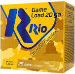 Rio Field Load, 20ga 2-3/4&quot;, 1oz,  6 Shot Ammo, 1250fps  25Bx