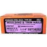 Maze SST31128252 White SS Trim Nails, 3D, 1-1/4&quot;, 1Lb