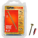 GRK 113077 Lo-Profile Cabinet Screws, 8X2&quot; 100Pk