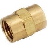 Anderson Metals 756103-06 Brass Pipe Coupler, 3/8&quot;