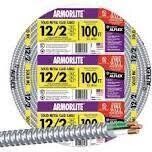 Southwire 68580023 Armorlite Building Wire, 12/2MC-BX X 100Ft