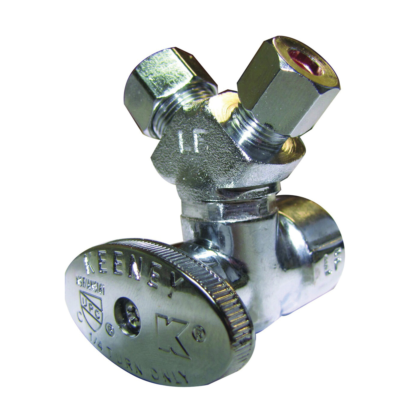 PlumbPak PP2904VLF Angled 3-Way Valve, 5/8CX3/8CX1/4C