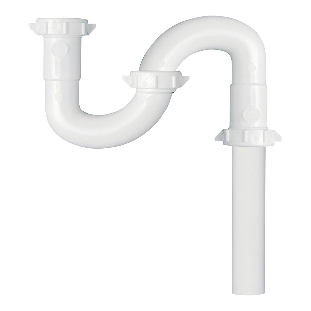 PlumbPak PP943W Whit Plastic S-Trap, 1-1/4&quot;