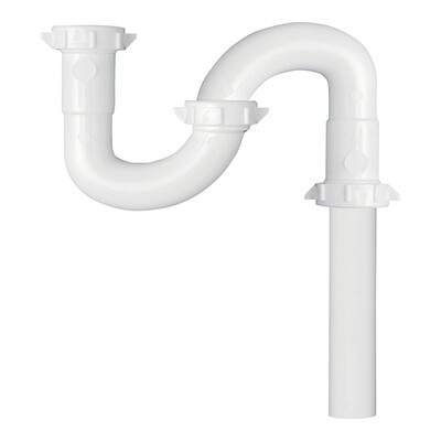 PlumbPak PP943W Whit Plastic S-Trap, 1-1/4&quot;