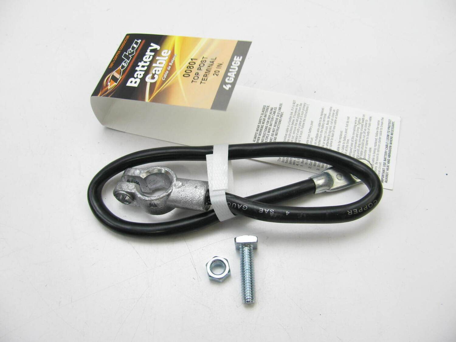 Deka Battery Cable, 4GaX20&quot; Black