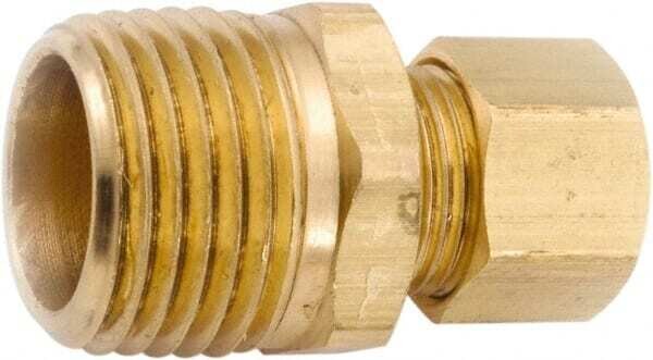 Anderson Metals 750068-0606 Brass Connector, 3/8Compr. X 3/8MPT