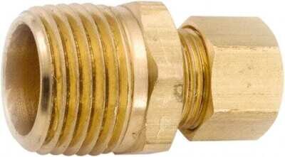 Anderson Metals 750068-0606 Brass Connector, 3/8Compr. X 3/8MPT
