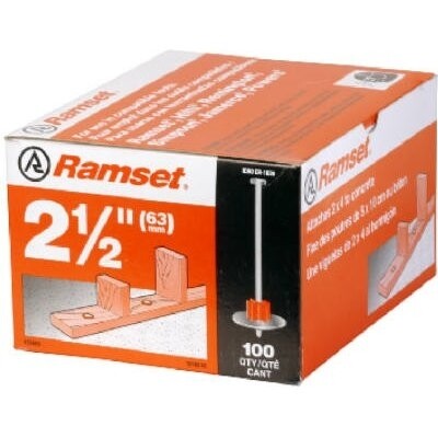 Ramset 00809 Washered Pins, 2-1/2&quot;  100BX