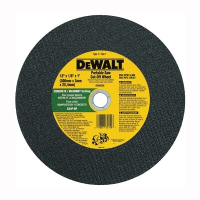 Dewalt DWA8034 Masonry Cutting Disc, 14&quot;X1/8&quot;X1&quot;
