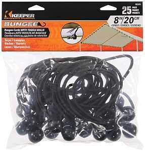 Keeper 6345 Ball Bungee Cords, 8&quot;  25Pk