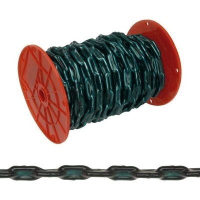 Straight Link Coil Chain w/Green Vinyl Sleeve, 2/0