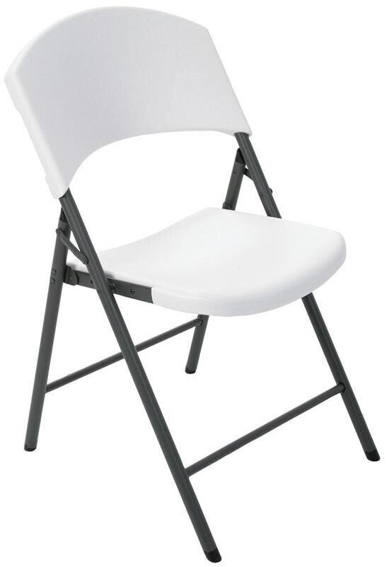 LifeTime 2810 Contoured White Folding Chair