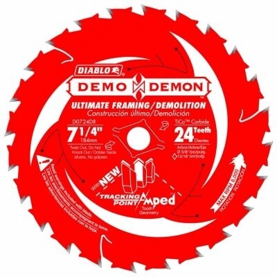 Diablo D0724DA  Demolition Circular Saw Blade, 7-1/4&quot; 24Th