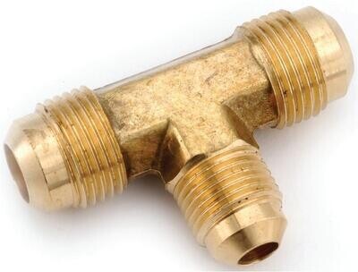 Anderson Metals 754059-060608 Brass Flare Tee, 3/8&quot;X3/8&quot;X1/2&quot;