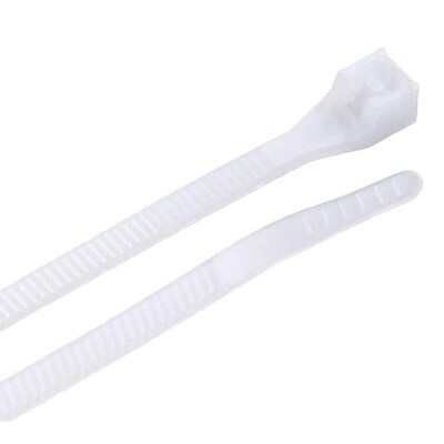 GB 46-206 Natural Nylon Double Lock Cable Ties, 6&quot;  30Lb  100Ct