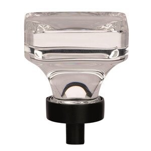 Amerock BP36653CBBR Glacio Glass/Zinc 1-3/8&quot; Square Knob
