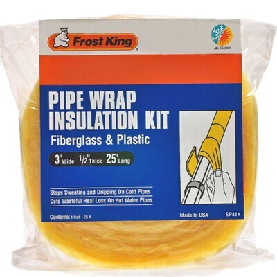 Frost King SP41X Fiberglass Pipe Wrap, 3&quot;X1/2&quot;X25Ft