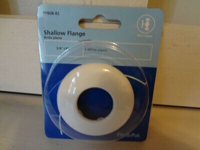 PlumbPak PP808-82 Shallow White Plastic 3-1/2&quot; Bath Flange