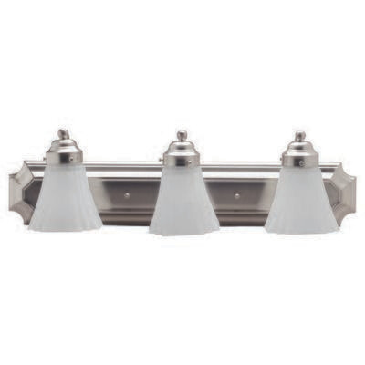 Boston Harbor 3Lt, 18&quot;, Satin Nickel Vanity Light Fixture
