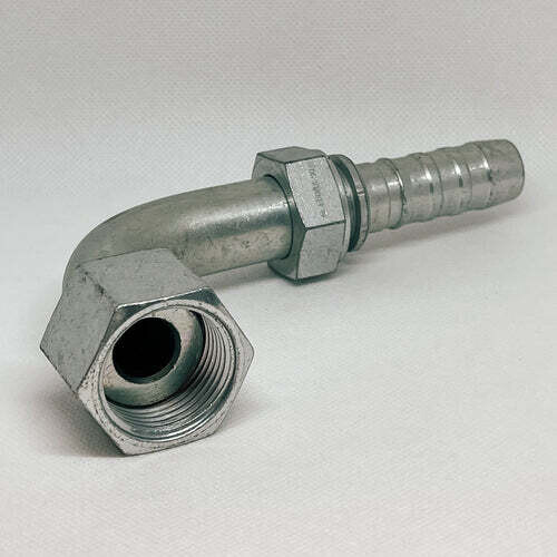 Hydraulic Fitting, 3/4&quot;X3/4&quot; Female Flat Face O-Ring 90 Deg