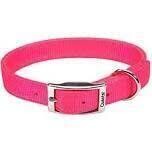 Leather Bros Neon Pink Nylon 2-Ply Dog Collar, 1&quot;X28&quot;