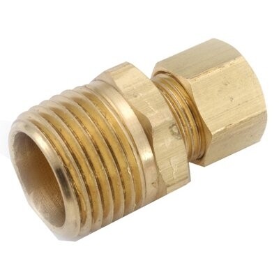 Anderson Metals 750068-0602 Compression Adaptor, 3/8Compr. X 1/8MPT