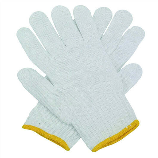 Women&#39;s White String Knit Gloves