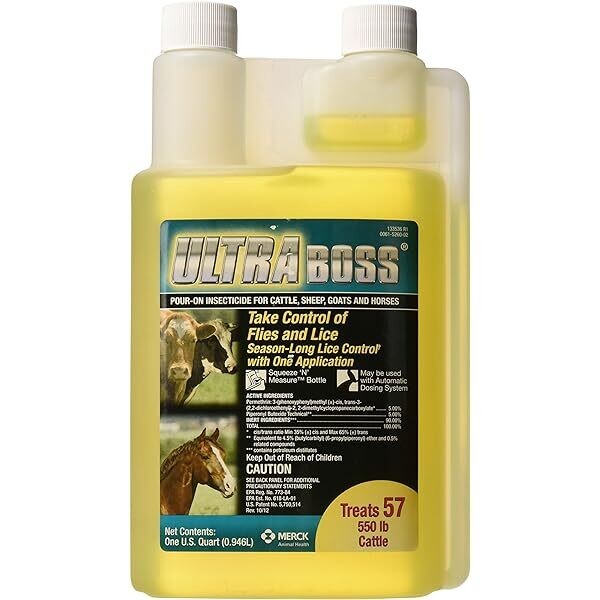 Merck 007-526002 Ultra-Boss Pour-On Fly Control, 1Qt