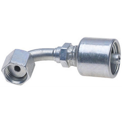 Hydraulic Fitting, 5/8&quot;X3/4&quot; Female Flat Face O-Ring 90 Deg