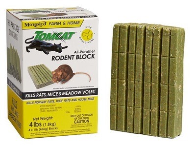 Motomco 32465 Tomcat Rat Bait Blocks, 1Lb X 4