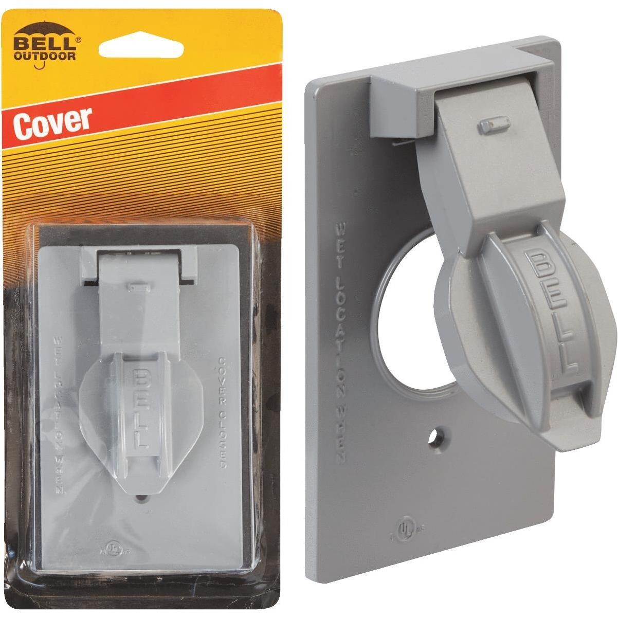 Hubbell 5155-5 Gray Powder-Coated Wet Location Receptacle Cover