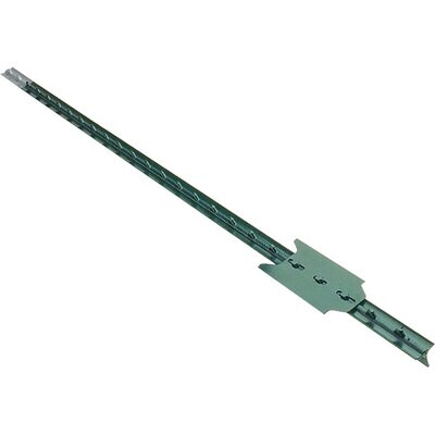 Green/White US Made T-Post, 6-1/2&#39; w/Clips