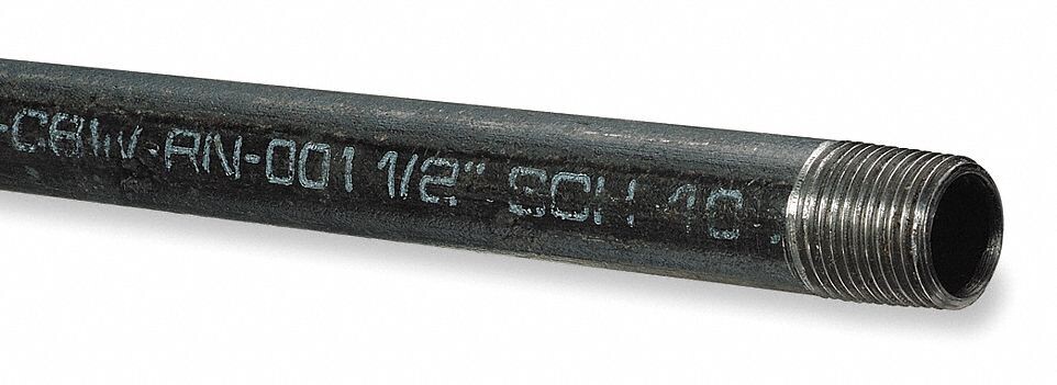 Kloeckner Metals 12BlPipe Black Steel Pipe, 1/2&quot;