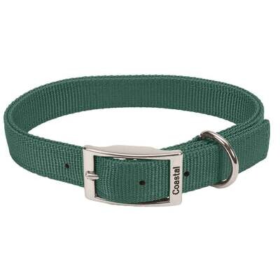 Leather Bros Green Nylon 2-Ply Dog Collar, 1&quot;X26&quot;