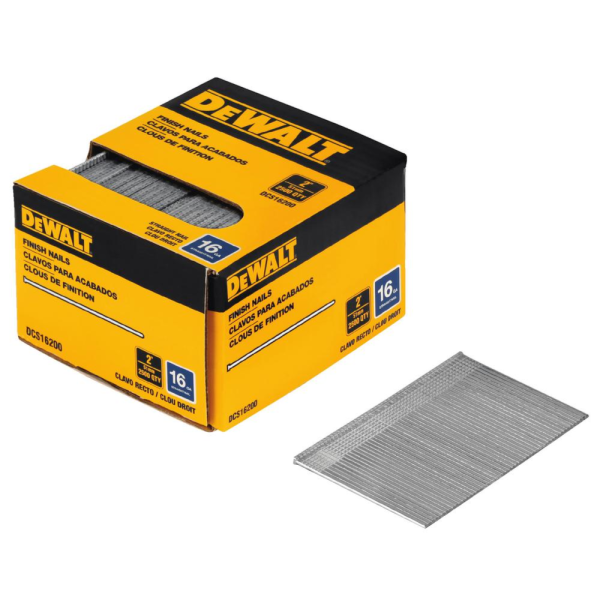 Dewalt Finish Nails, 1-1/2&quot; 16Ga 20Deg