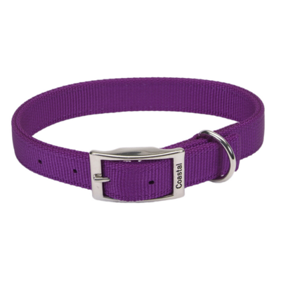 Leather Bros Purple Nylon 2-Ply Dog Collar, 1&quot;X19&quot;
