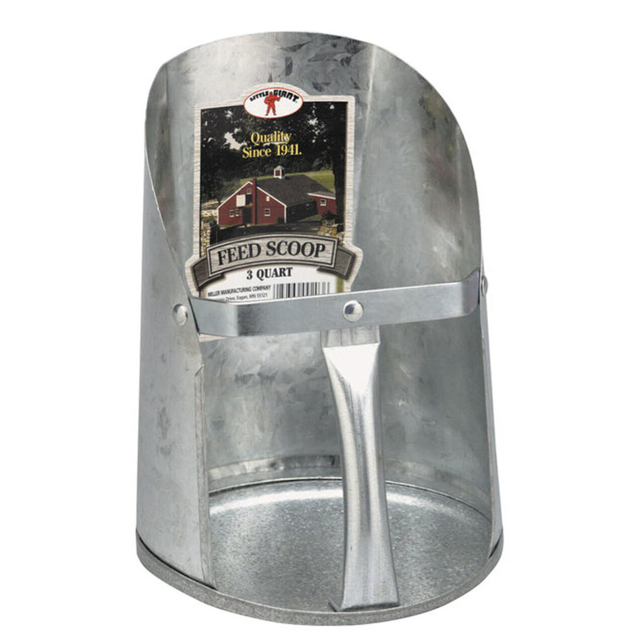 Miller Mfg 9203 Galvanized Feed Scoop, 3Qt