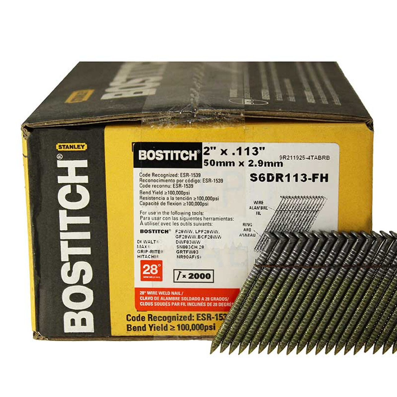 Bostitch Stick Framing Nails, 2&quot; Ring-Shank