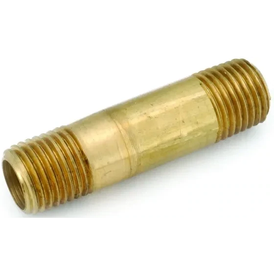 Anderson Metals 736113-0440 Brass Pipe Nipple, 1/4&quot;X2-1/2&quot;