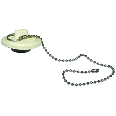 PlumbPak PP820-42 White Rubber Drain Stopper w/Chain