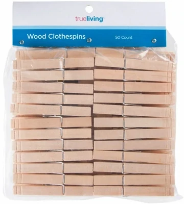 Simple Spaces HEA00050C-S3L Wooden Clothes Pins, 50Ct