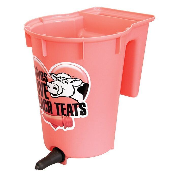 Peach Teats 1-Calf Bucket Feeder, 6Qt