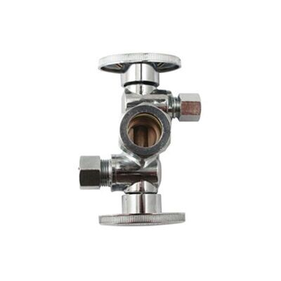 PlumbPak K2902DHLF Dual Angle Shut Off Valve 1/2FPX3/8CX1/4C