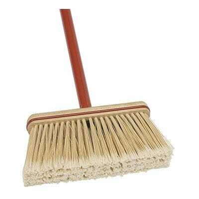 Beige 12&quot; Broom w/48&quot; Handle