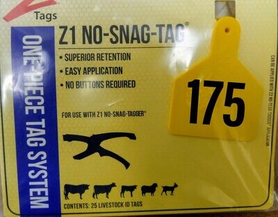 DataMars 700 2500-577 Yellow Cow Size Z-Tags, 151-175