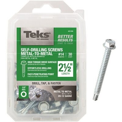 Teks Self-Drilling Screws, #14X2-1/2&quot;