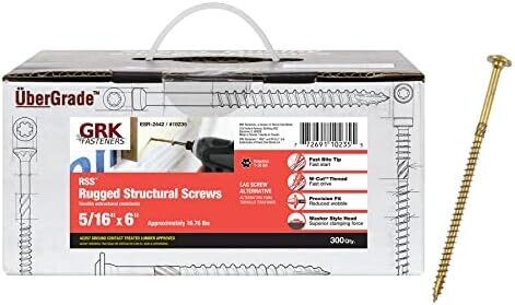 GRK 10235 RSS Timber Screws, 5/16&quot;X6&quot; 300Pk