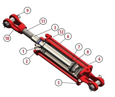 TX2500 Tie Rod Cylinder, 2-1/2&quot;X12&quot;