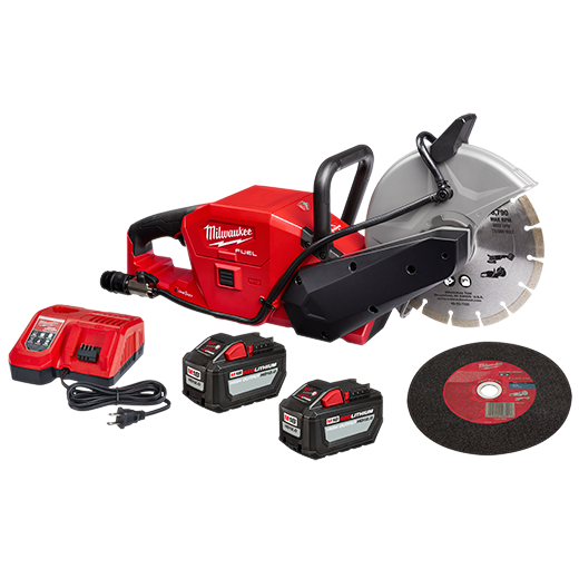 Milwaukee M18 Fuel 9&quot; Cut-Off Saw Kit w/2-Blades, Batteries